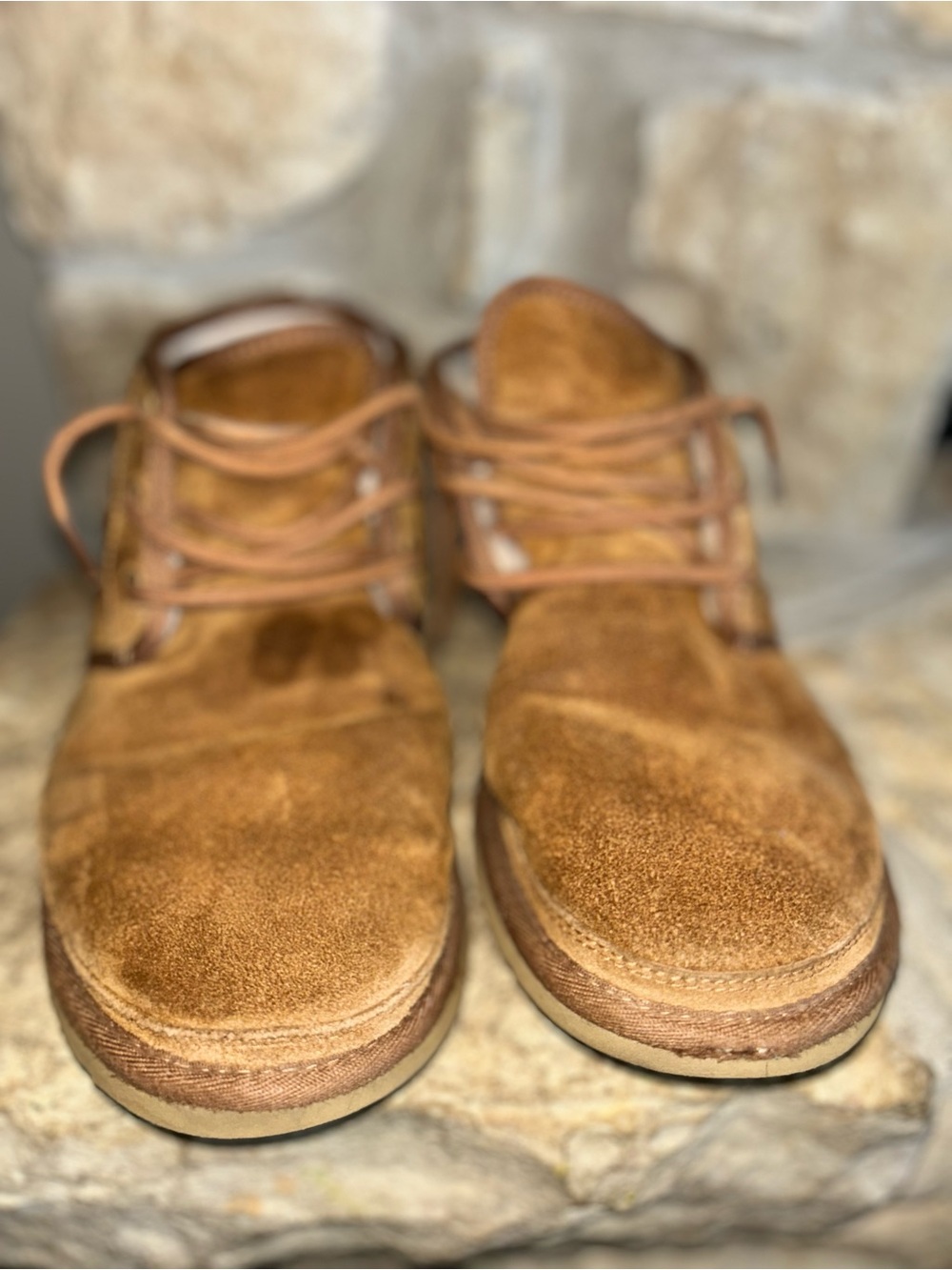 UGG Men's Suede Lace-Up Boots in Tan Brown